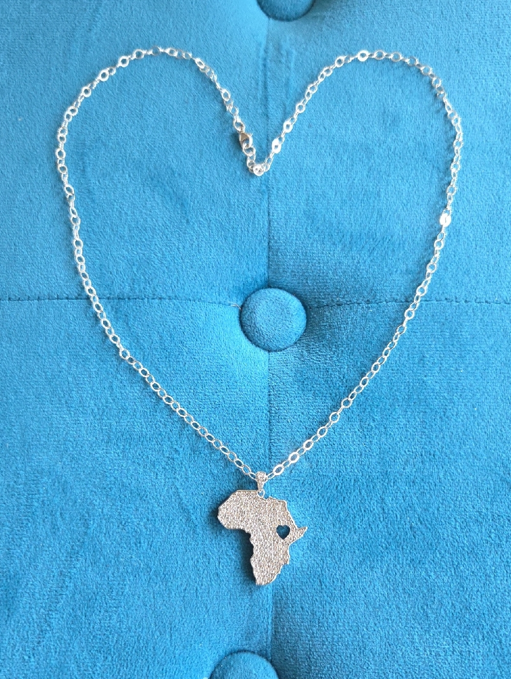 Silver Africa Map Pendant Necklace - Women's Jewelry